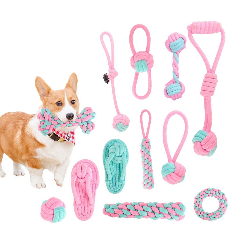 Pet Cotton Knot Toys Combination Biting Molar Dog