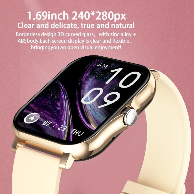 WOMEN'S & MEN'S SMART WATCH 1.69 INCH COLOUR SCREEN FULL TOUCH FITNESS TRACKER BLUETOOTH CONNECT