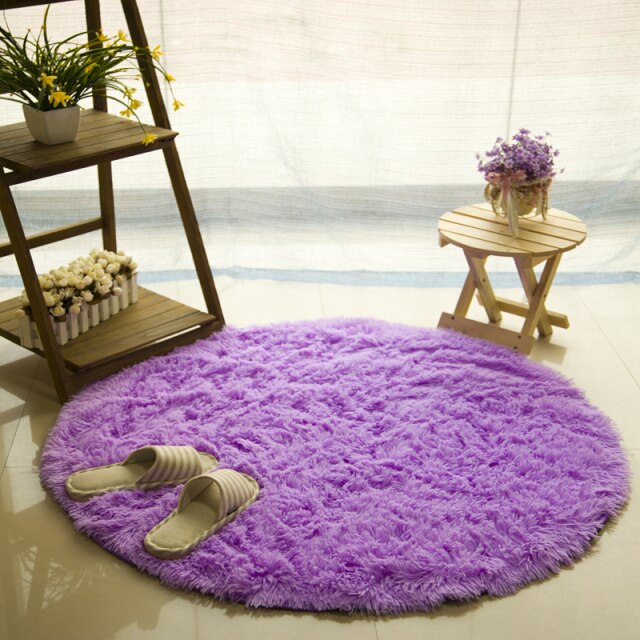 Fluffy Round Rug Carpets for Living Room