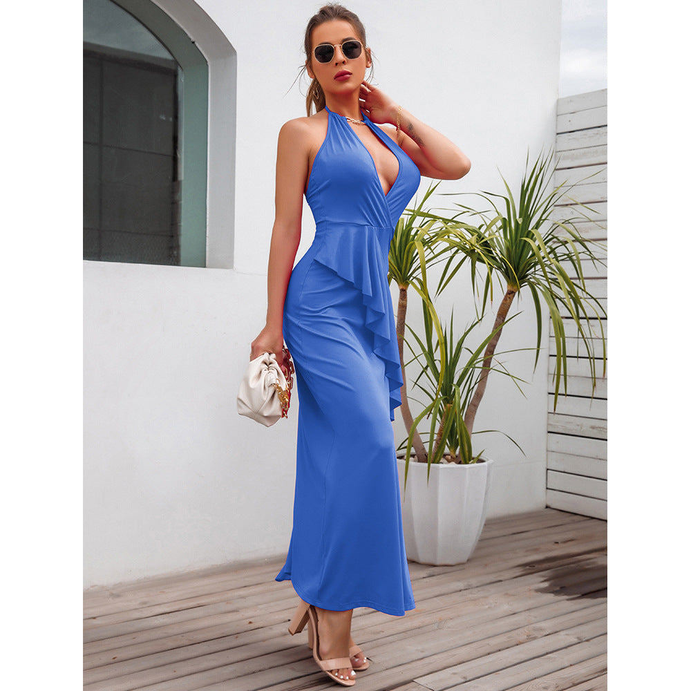 Dress Summer New Women's Temperament Slit Pleated