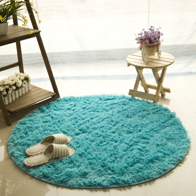 Fluffy Round Rug Carpets for Living Room