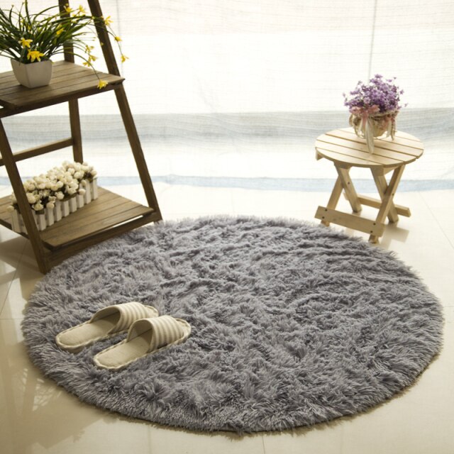 Fluffy Round Rug Carpets for Living Room