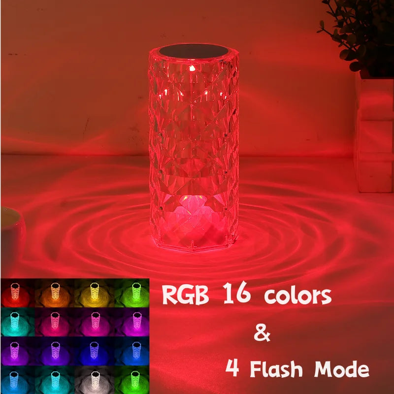 Crystal decorative desk lamp touch remote control