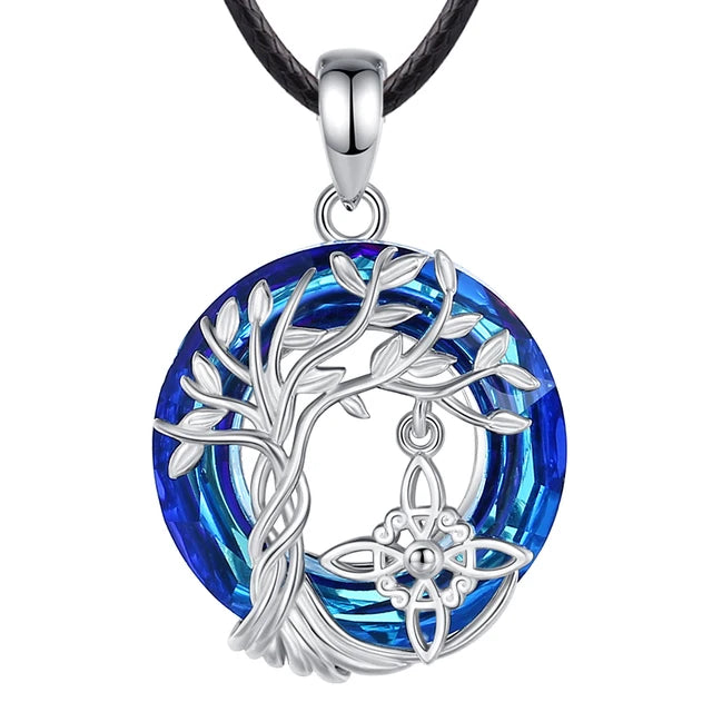 Necklace for Men Women Austrian Crystal Tree of Life Necklaces