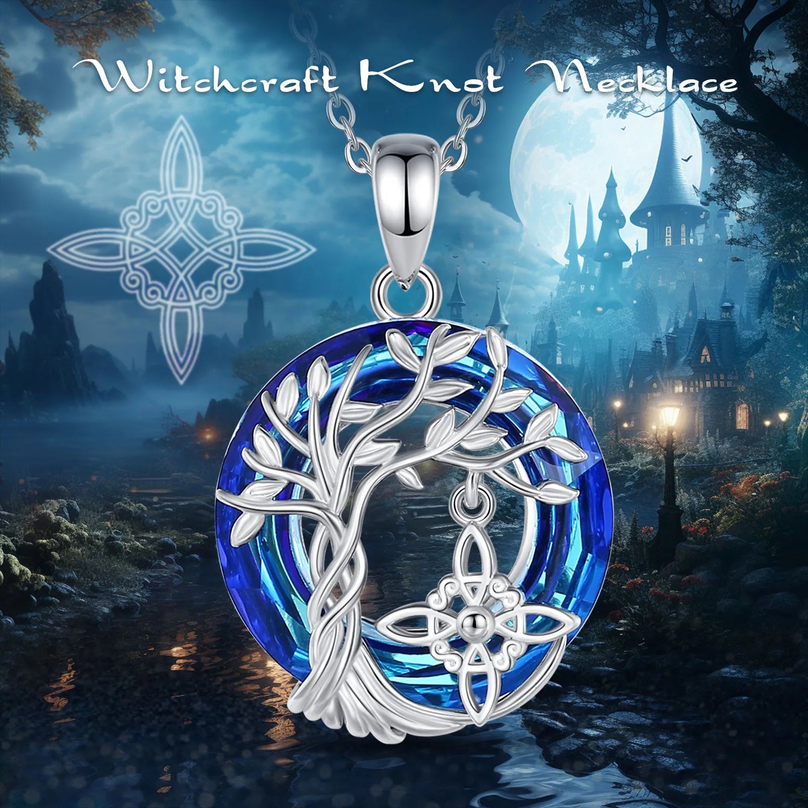 Necklace for Men Women Austrian Crystal Tree of Life Necklaces