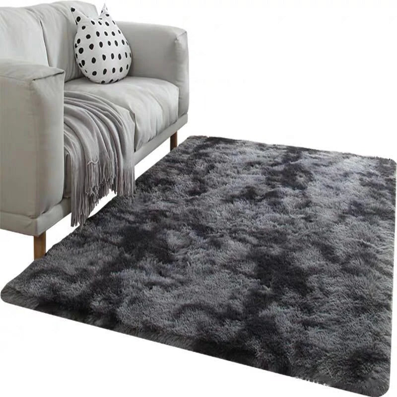 Grey Carpet Tie Dyeing Plush Soft Carpets For Living Room