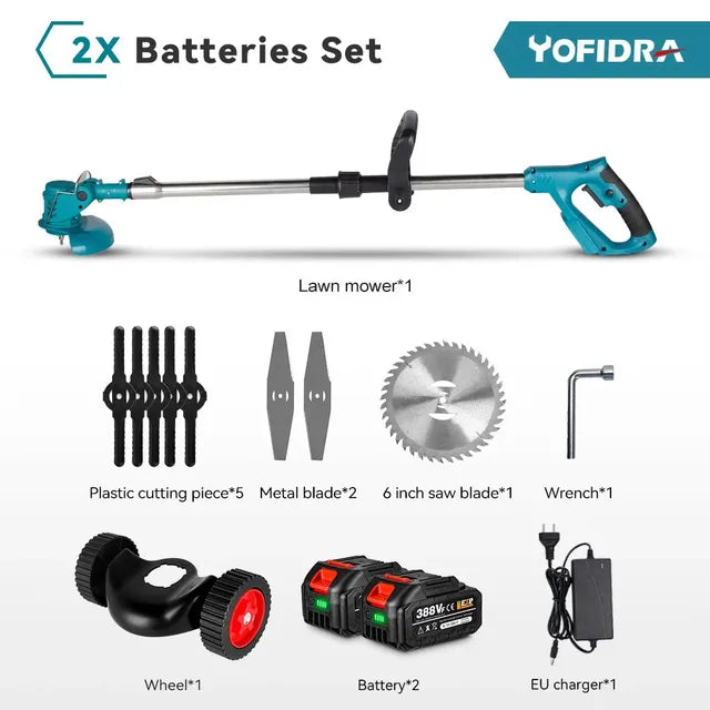 YOFIDRA Electric Lawn Mower Handheld Length Adjustable Cutter