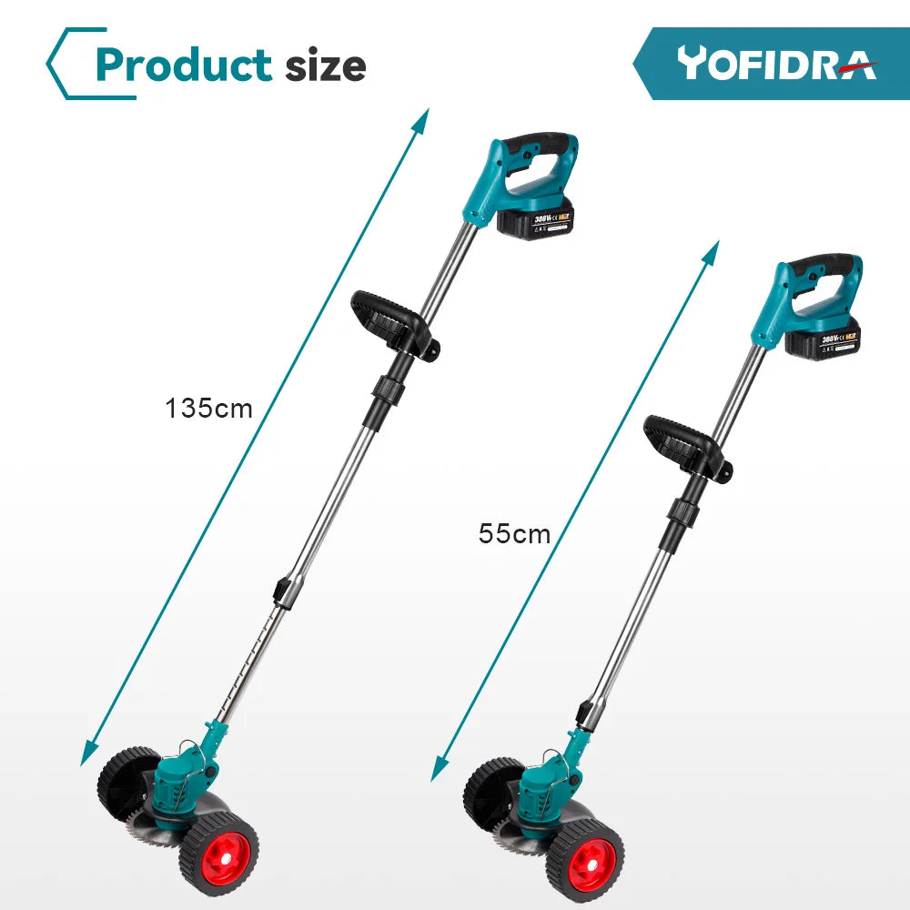 YOFIDRA Electric Lawn Mower Handheld Length Adjustable Cutter